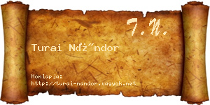 Turai Nándor névjegykártya
